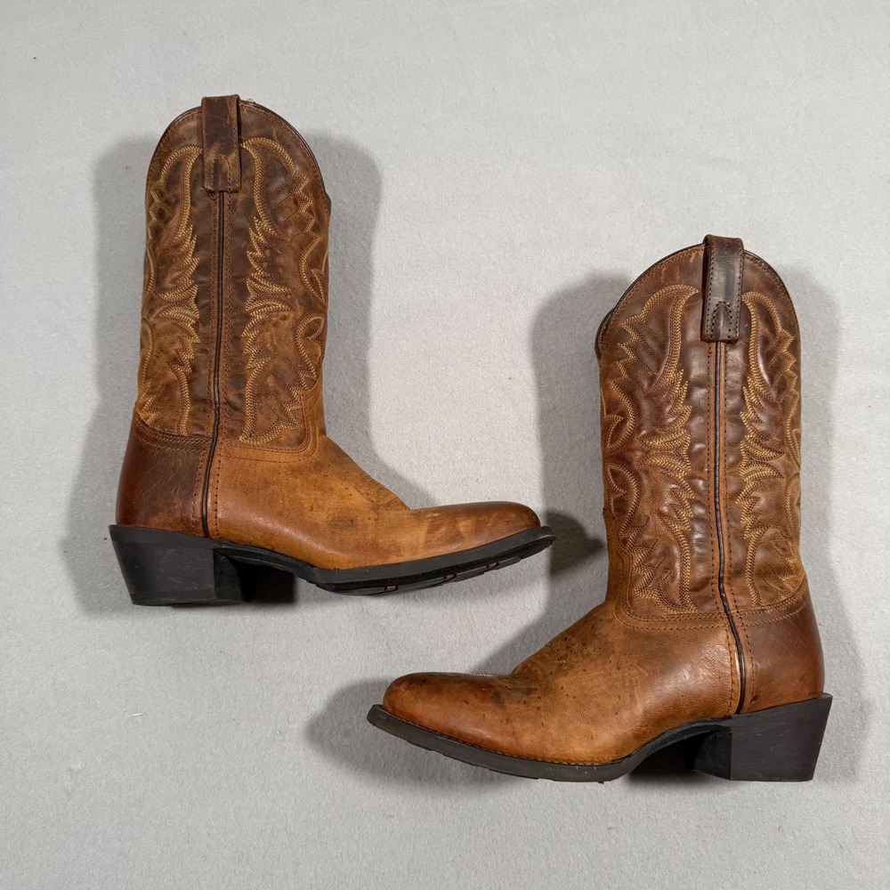 Laredo Mens 68452 Tan Leather Western Cowboy Boots Size 8D